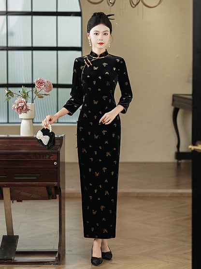 Black Butterfly Cheongsam – Fall & Winter Style