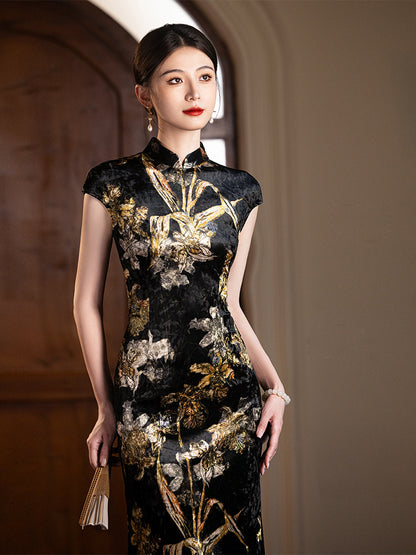 Golden Flower Cheongsam – Fall & Winter Style