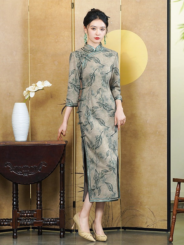 Green Leaf Cheongsam– Fall & Winter Style