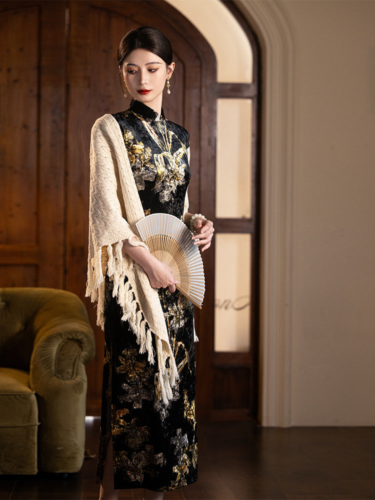 Golden Flower Cheongsam – Fall & Winter Style