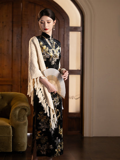 Golden Flower Cheongsam – Fall & Winter Style