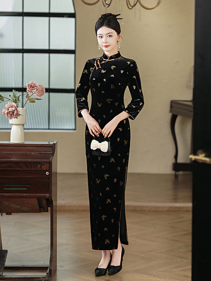 Black Butterfly Cheongsam – Fall & Winter Style