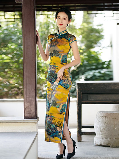 Huangshan Silk Cheongsam – Spring & Summer Style