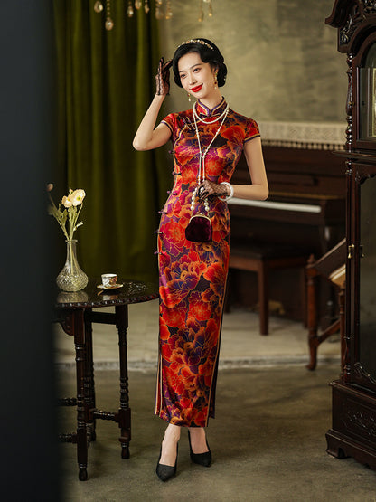 Peony Blossom Silk Cheongsam – Spring & Summer Style