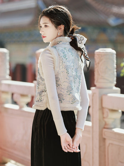 White Brocade Jacquard Jacket– Fall & Winter Style