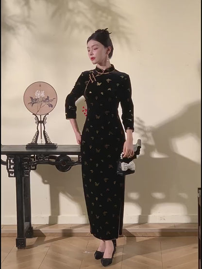 Black Butterfly Cheongsam – Fall & Winter Style