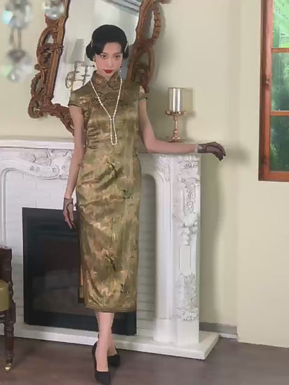 Green Bamboo Silk Cheongsam – Spring & Summer Style