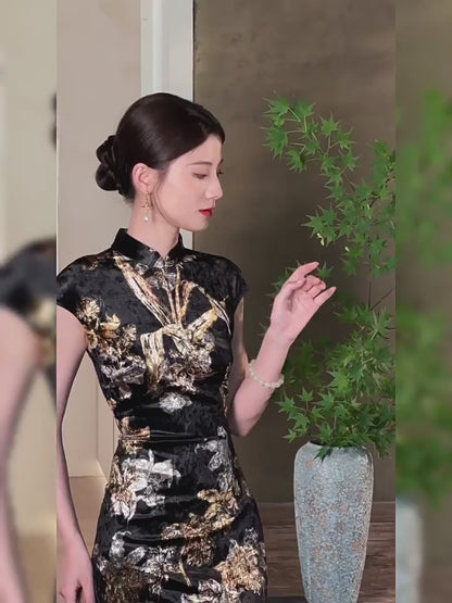 Golden Flower Cheongsam – Fall & Winter Style